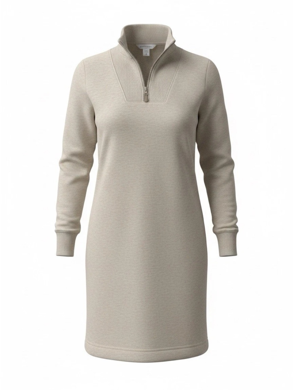 Athleta Cozy Karma 1/2 Zip Dress Women’s Small NWT Beige Sweatshirt Dress